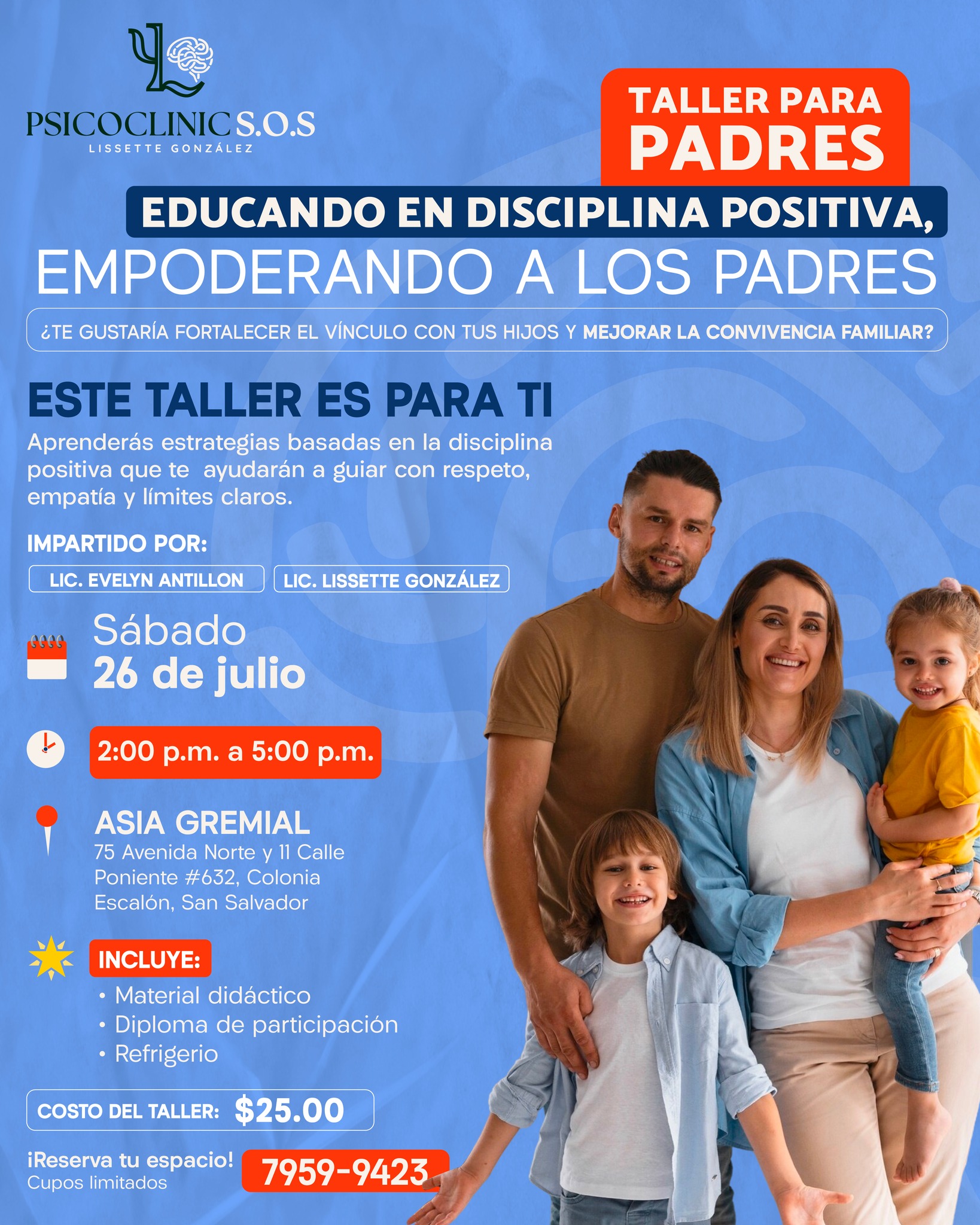 🎓 Taller para Padres: Educando en Disciplina Positiva, Empoderando a los Padres 🧡