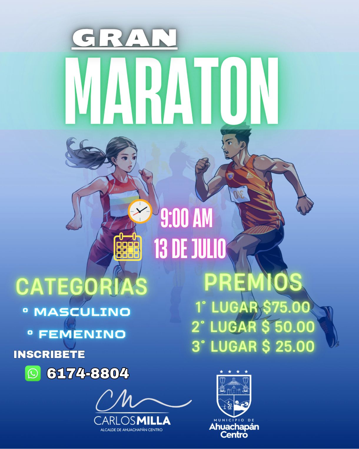 🎽🏃‍♂️ ¡Gran Maratón en Ahuachapán Centro! 🏃‍♀️🎖️