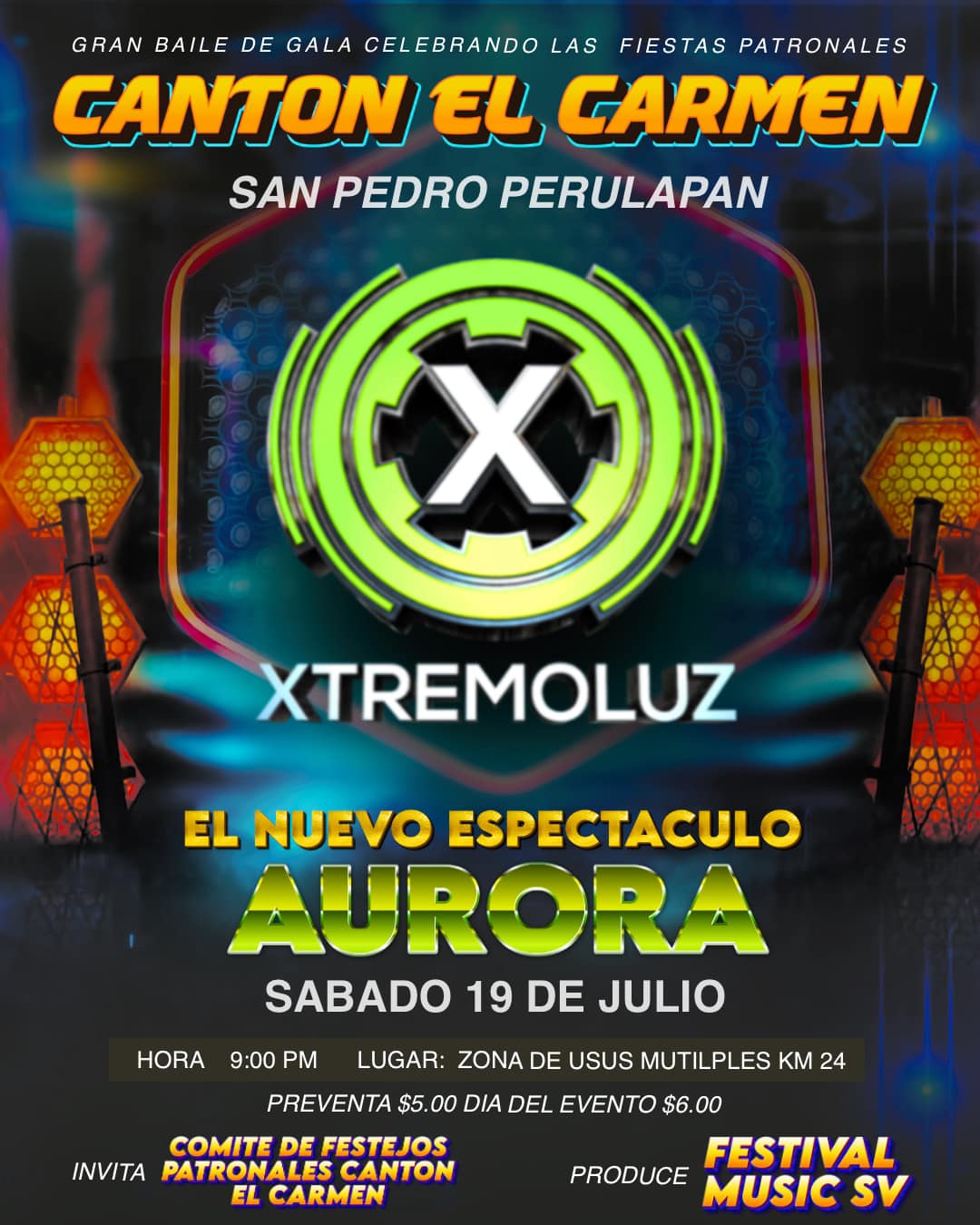 Gran baile de gala en Cantón El Carmen  
