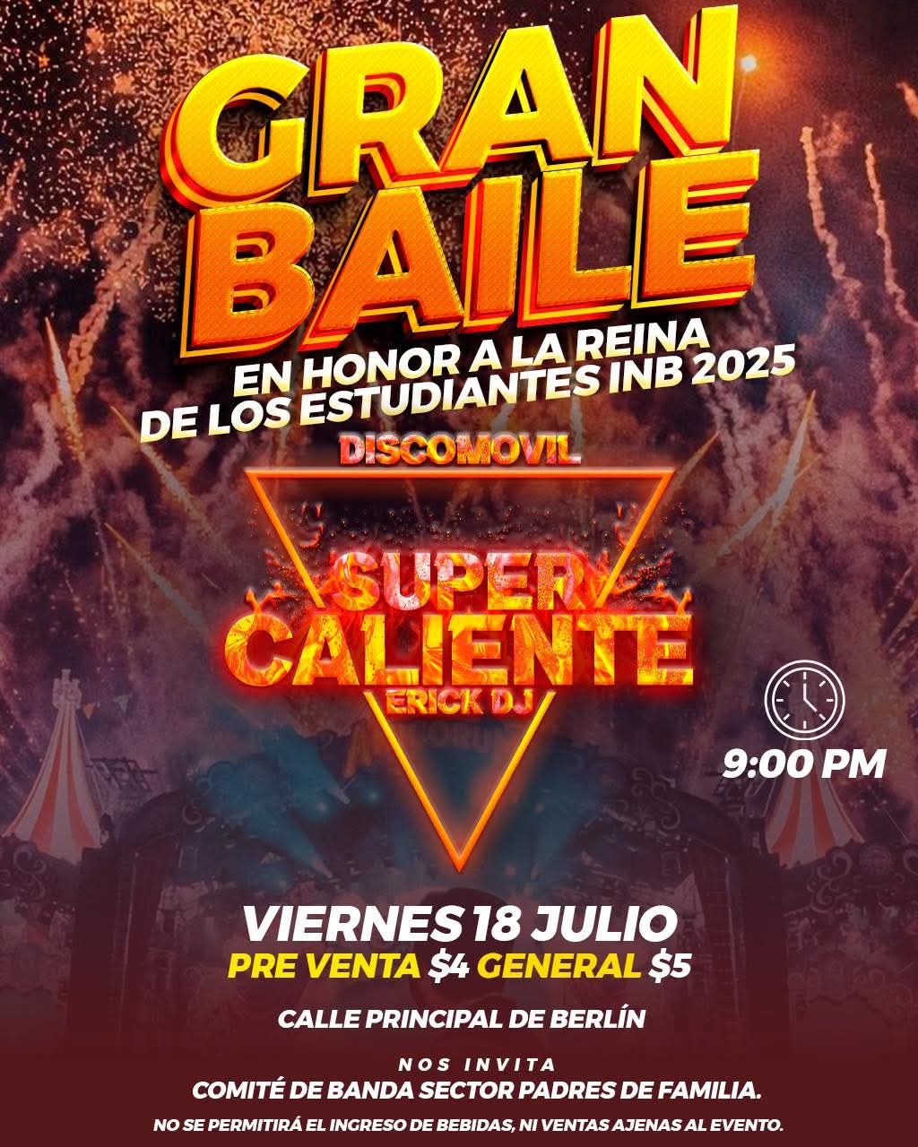 🎉 Gran Baile en Honor a la Reina de los Estudiantes INB 2025 👑 