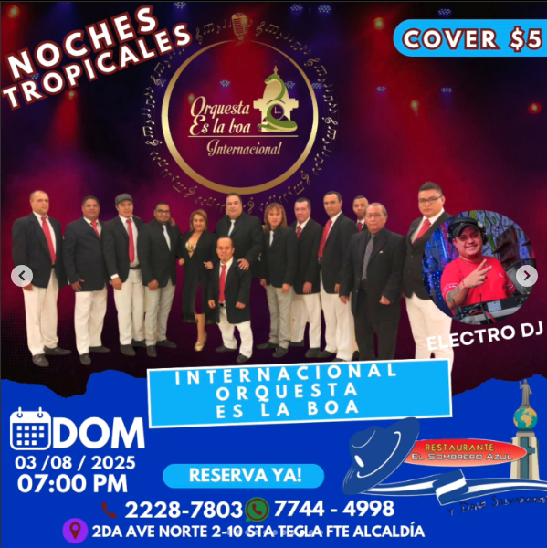 NOCHE TROPICAL CON LA INTERNACIONAL ORQUESTA ES LA BOA 