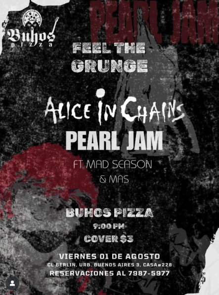 🎸 ¡NOCHE GRUNGE EN BÚHOS PIZZA! 🎸