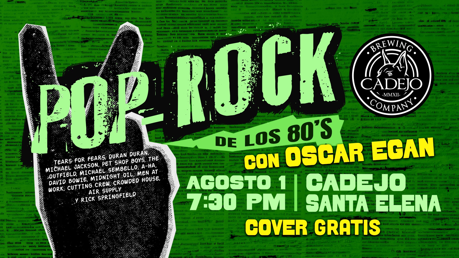🎸 ¡Noche de Pop-Rock Ochentero con Oscar Egan! 🎤