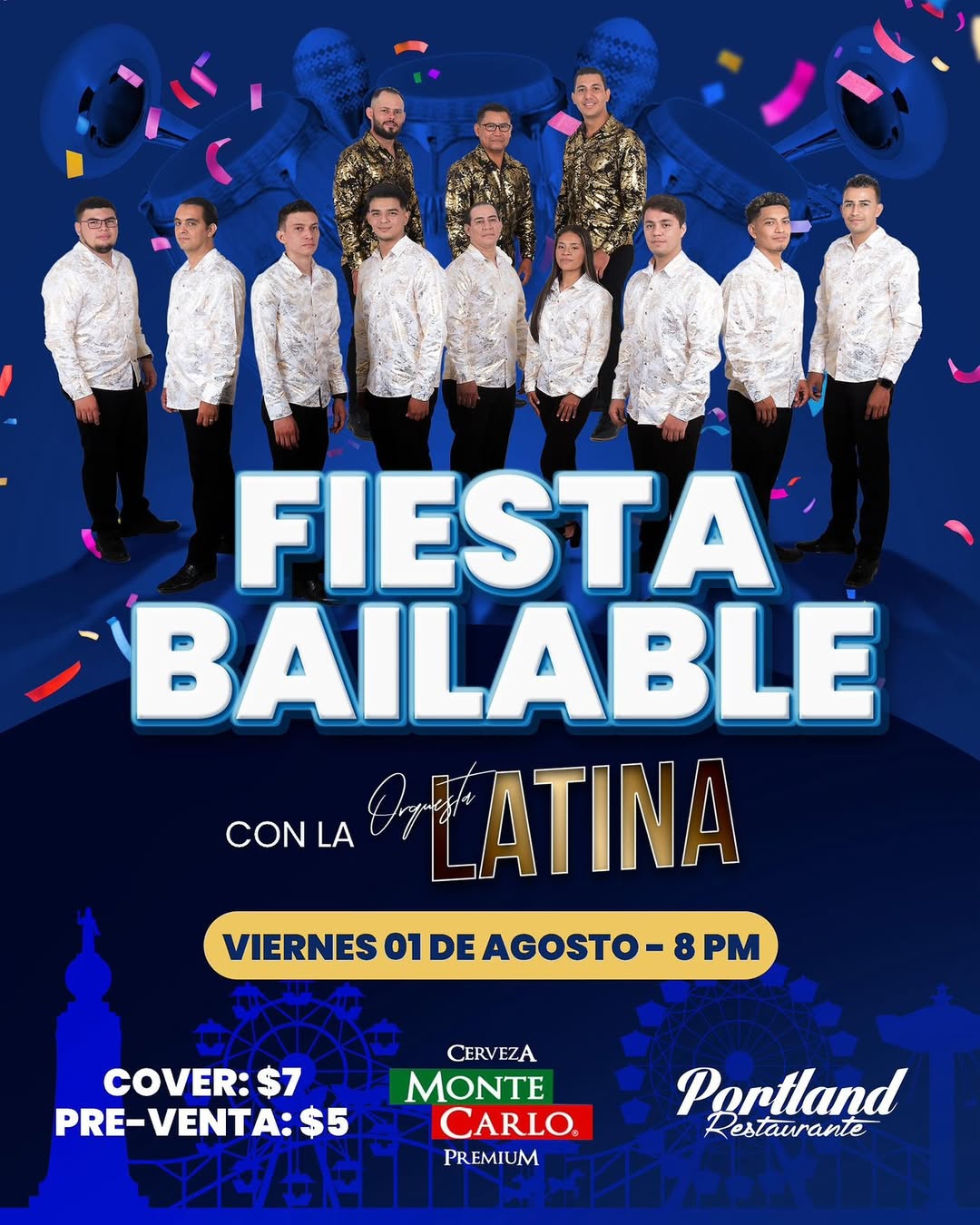 Fiesta bailable con orquesta latina