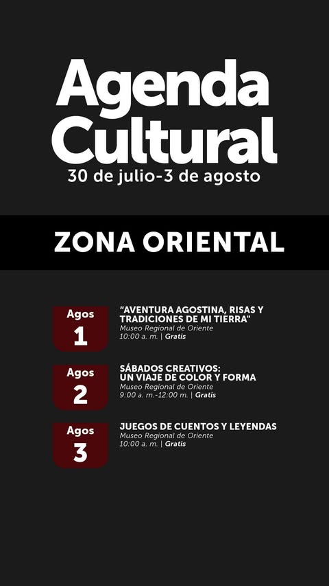 AGENDA CULTURAL DEL MUSEO DEL Museo Regional de Oriente