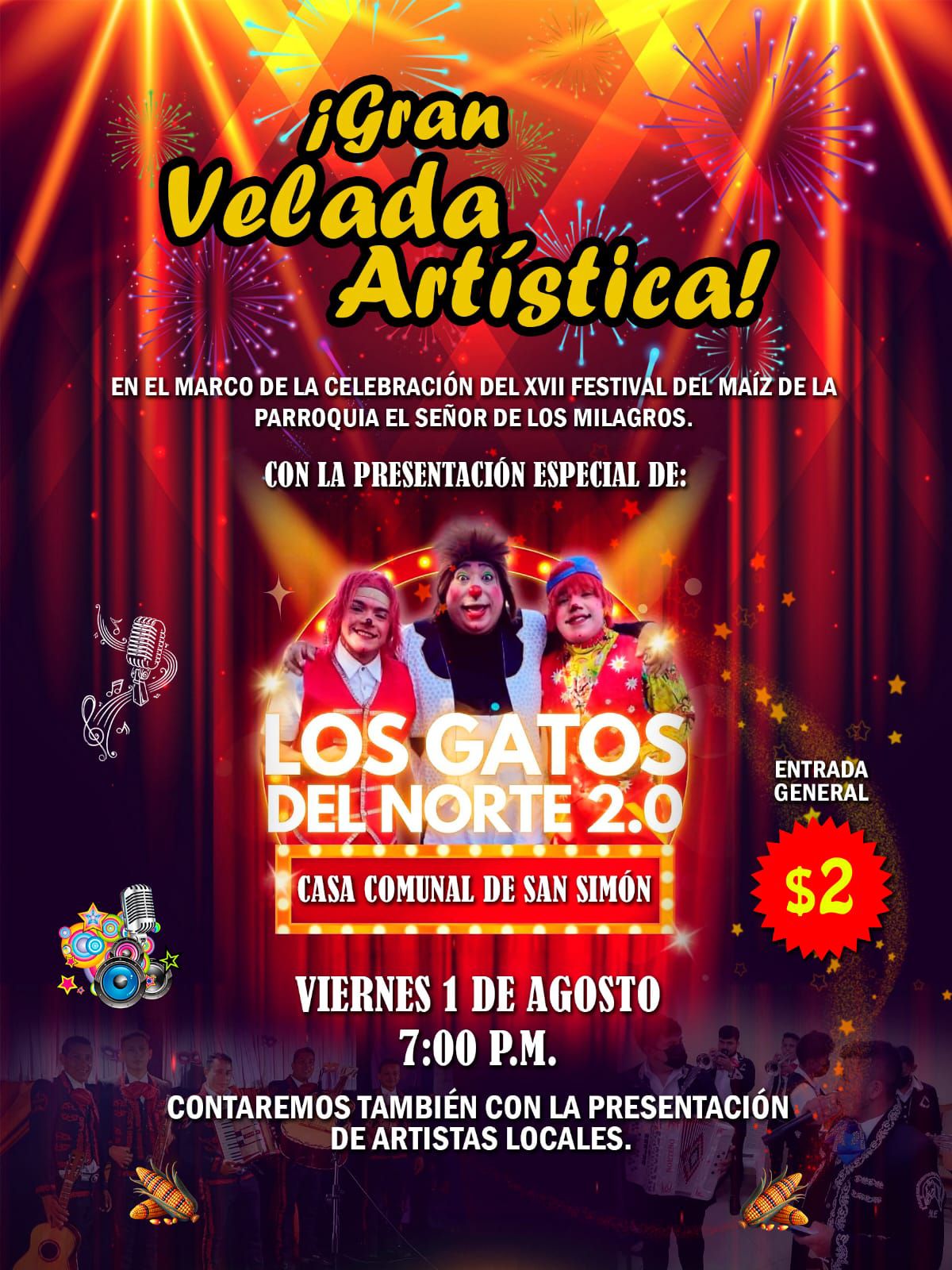🎉 ¡Gran Velada Artística! 🌽🎶