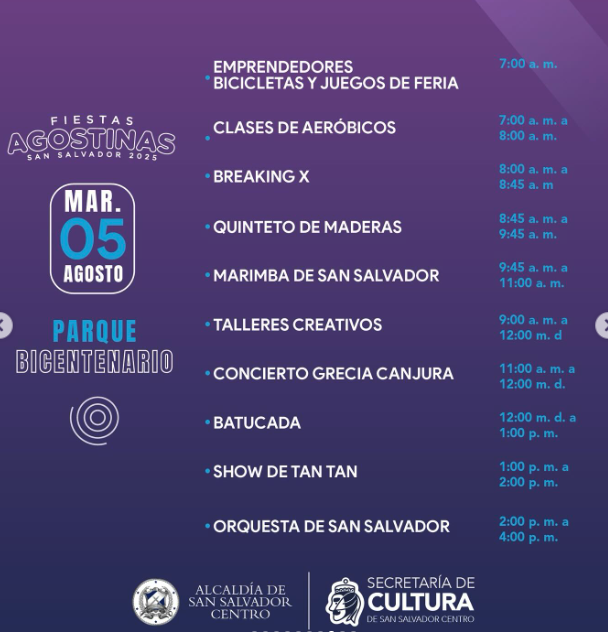 🎉 ¡Día 5 de las Fiestas Agostinas de San Salvador 2023! 🎉