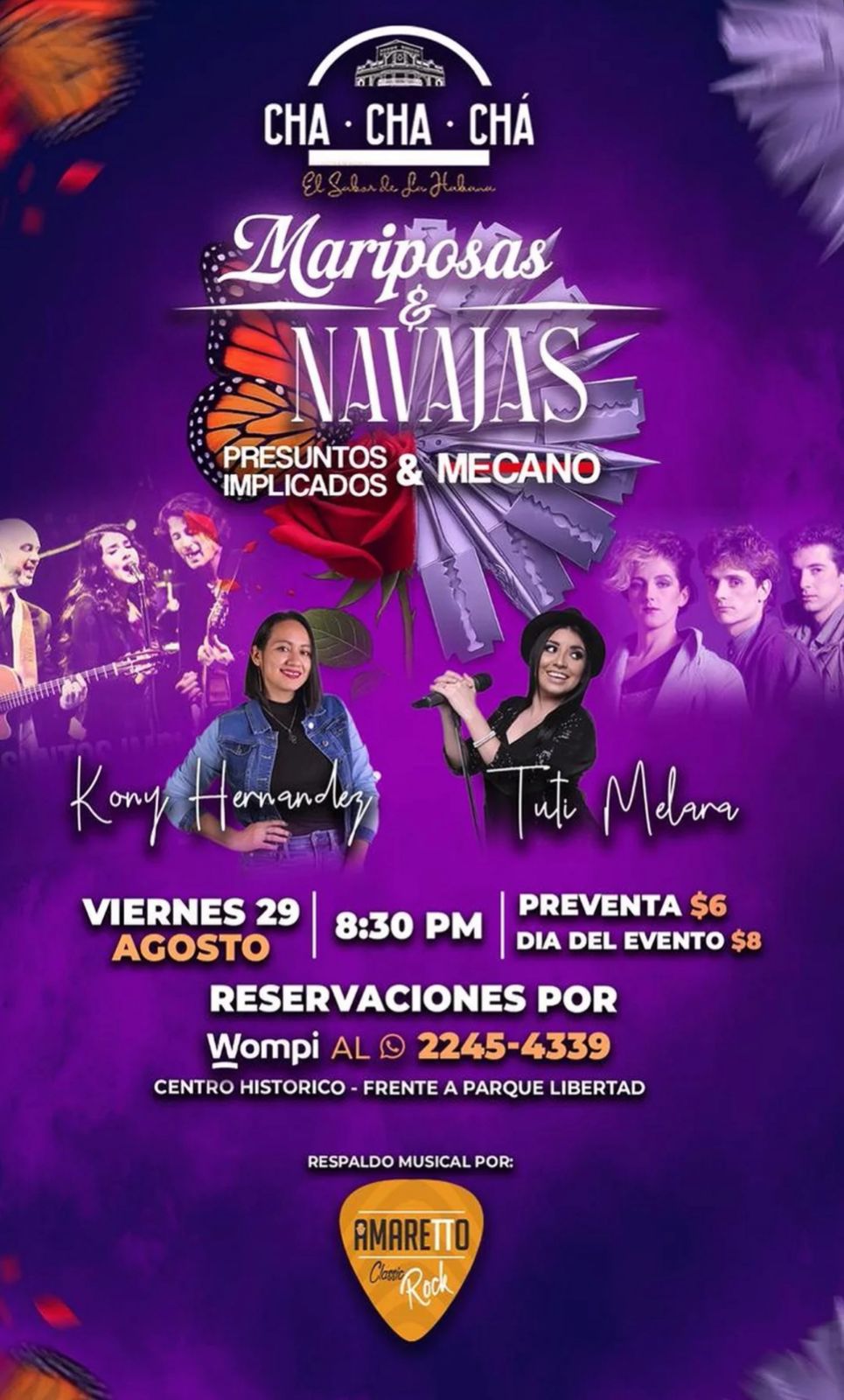 MÚSICA EN VIVO EN EL CHA-CHA-CHÁ: MARIPOSAS & NAVAJAS