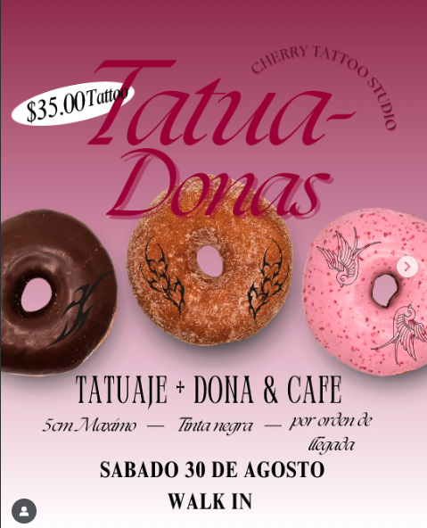 ¡Flash tattoos, donas y café delicioso en un solo lugar!