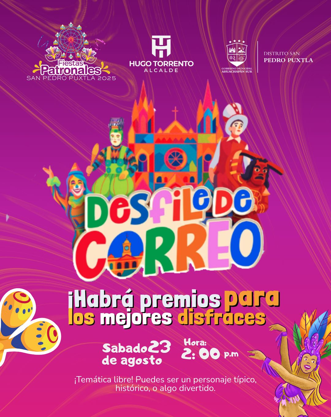 DESFILE DE CORREO EN San Pedro Puxtla 