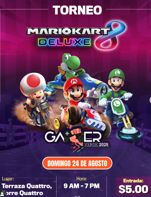 Torneo de Mario Kart Deluxe 8 en Gamerverse 2025