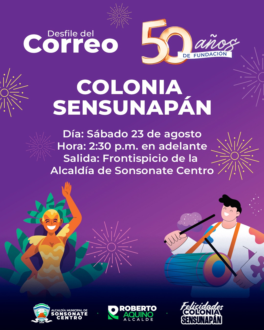 DESFILE DE CORREO EN COLONIA SENSUNAPÁN