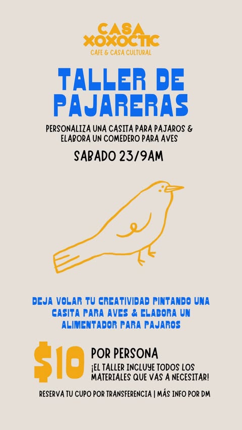 🎨🐦 Taller de Pajarearas en Casa Xoxotic Café & Casa Cultural