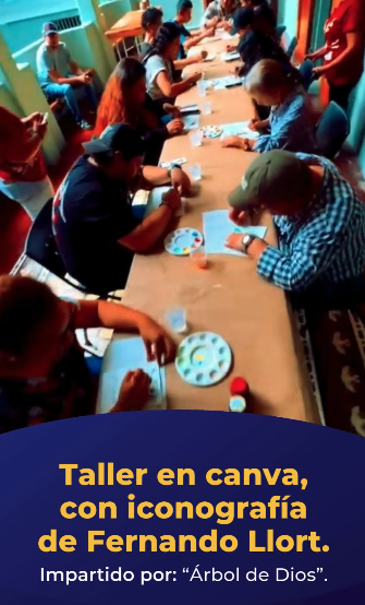 Taller en canva, con iconografía de Fernando Llort.