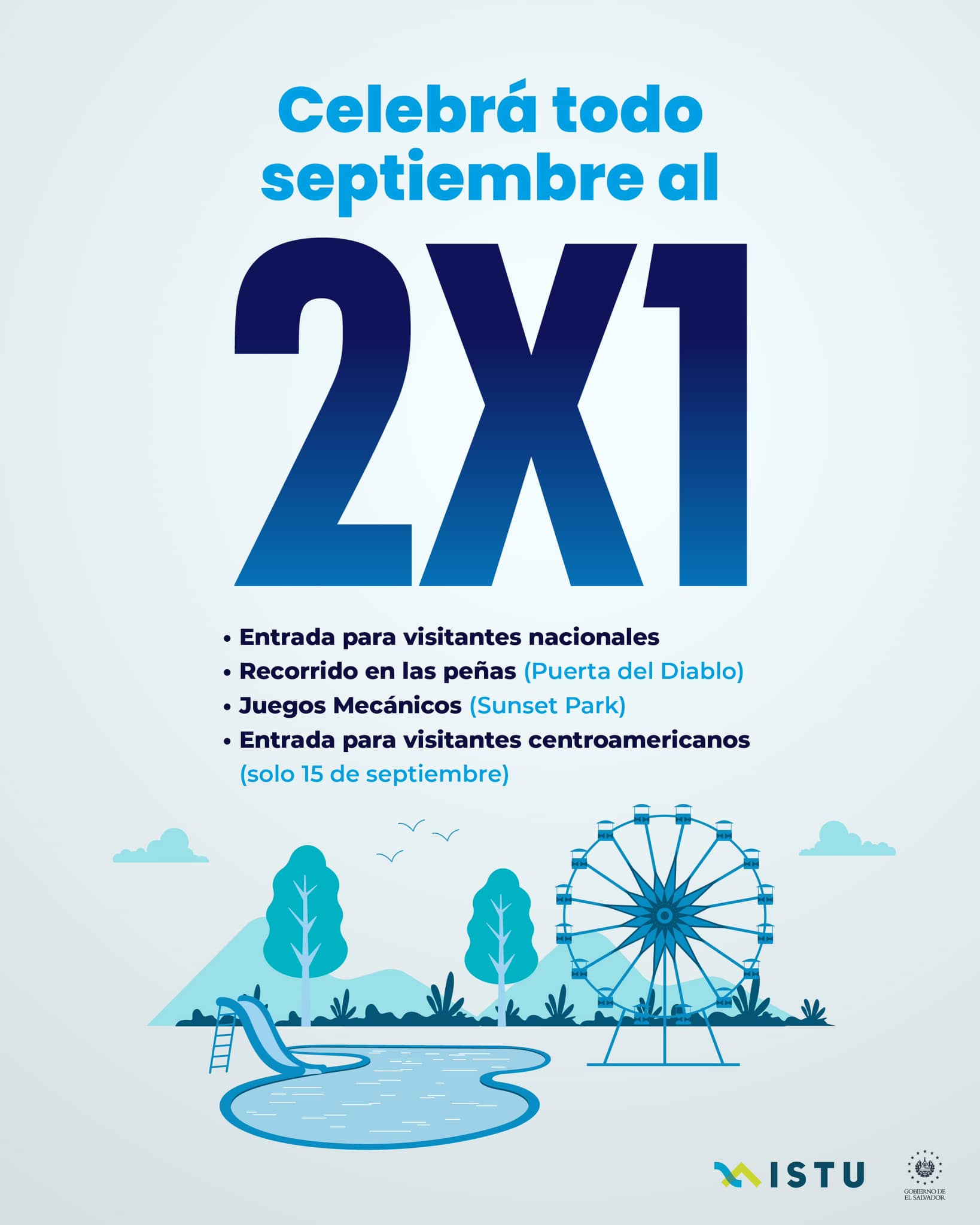 2x1  en parques recreativos. 🇸🇻 🌿