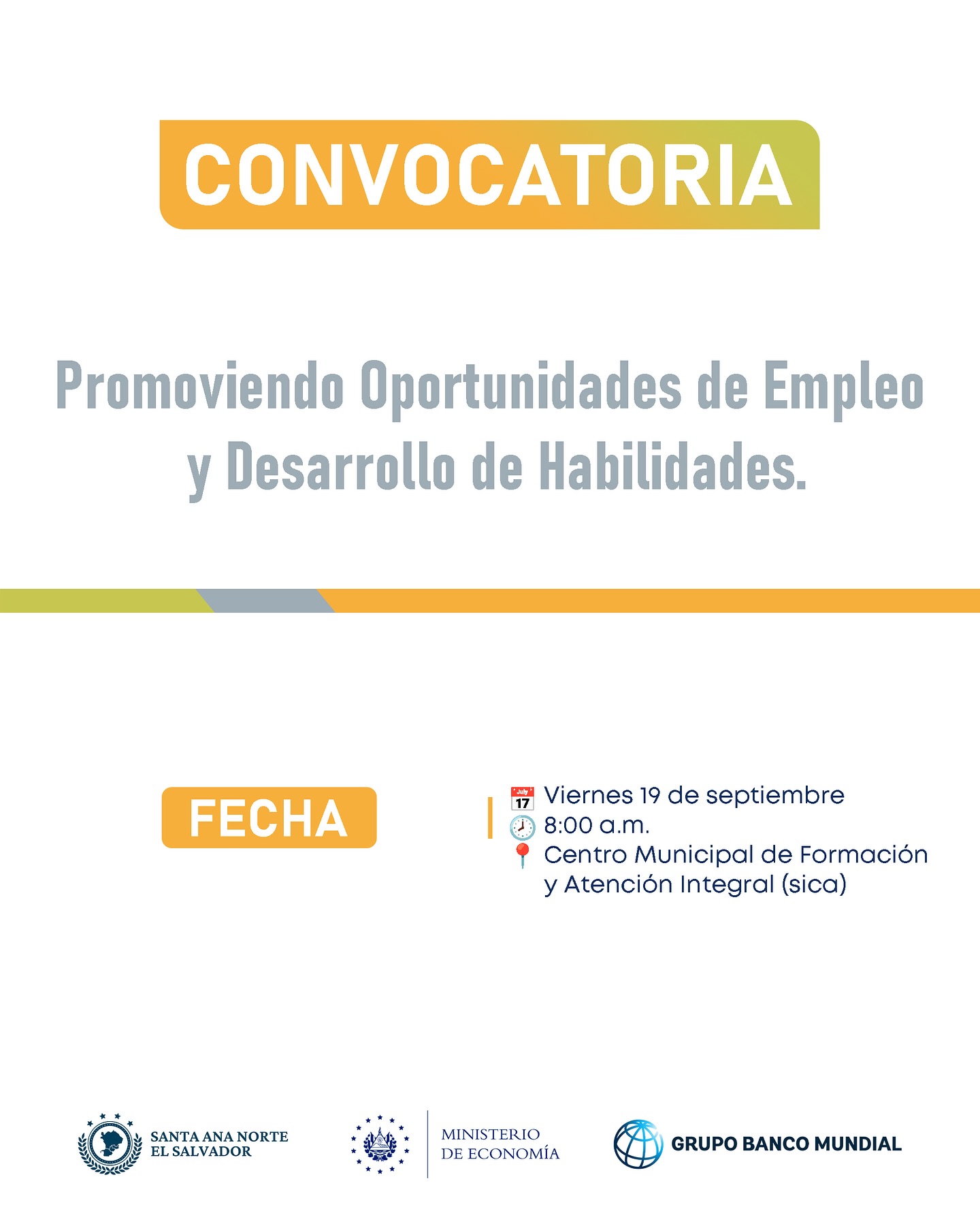 CONVOCATORIA Promoviendo Oportunidades de Empleo y Desarrollo de Habilidades.