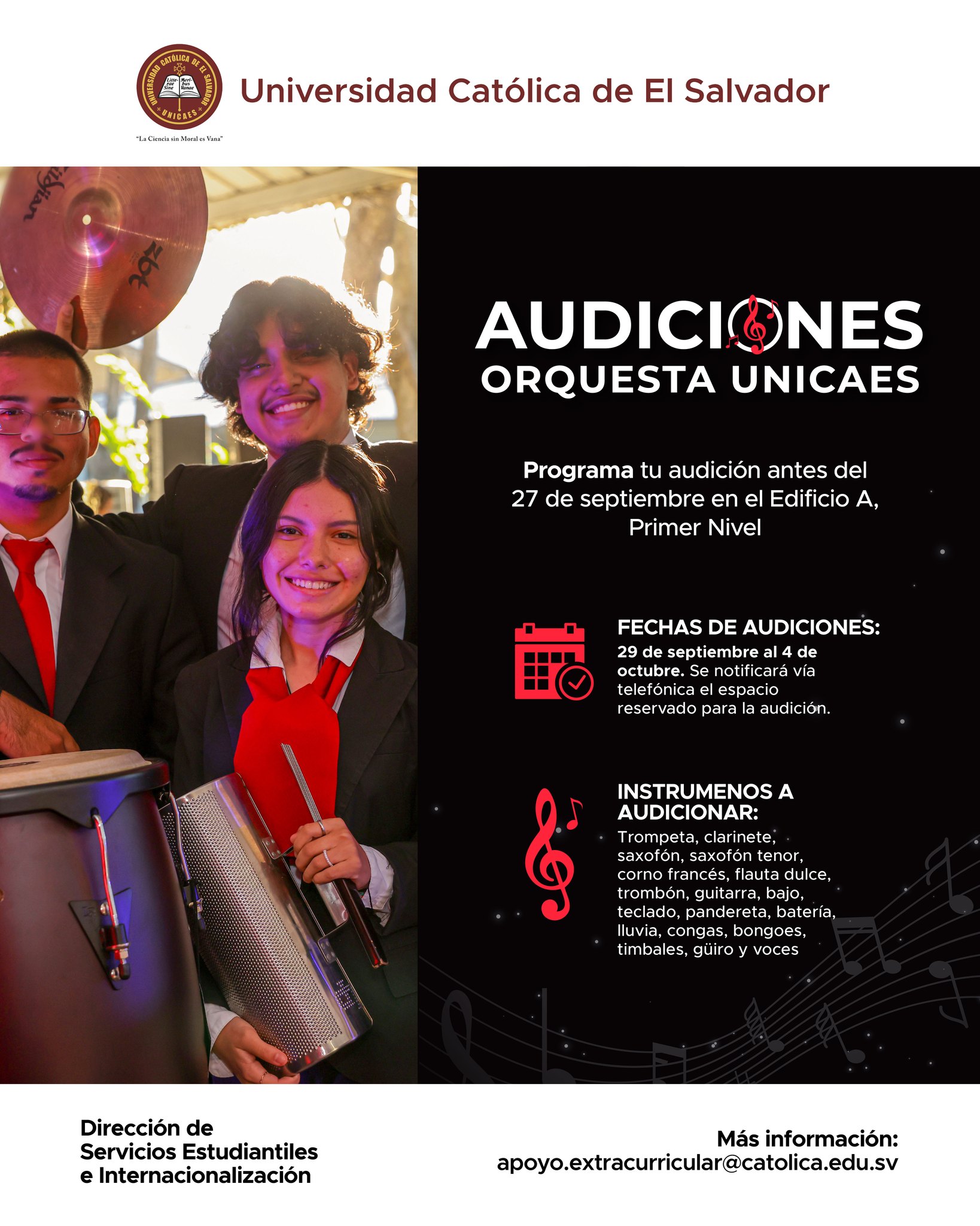 Audiciones oficiales de la Orquesta UNICAES