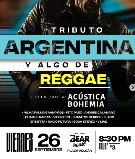Tributo Argentina y algo de Reggae con Acústica Bohemia 