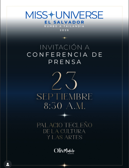 Comunicado de Prensa Oficial sobre la Gala Final de Miss Universo El Salvador 2025.