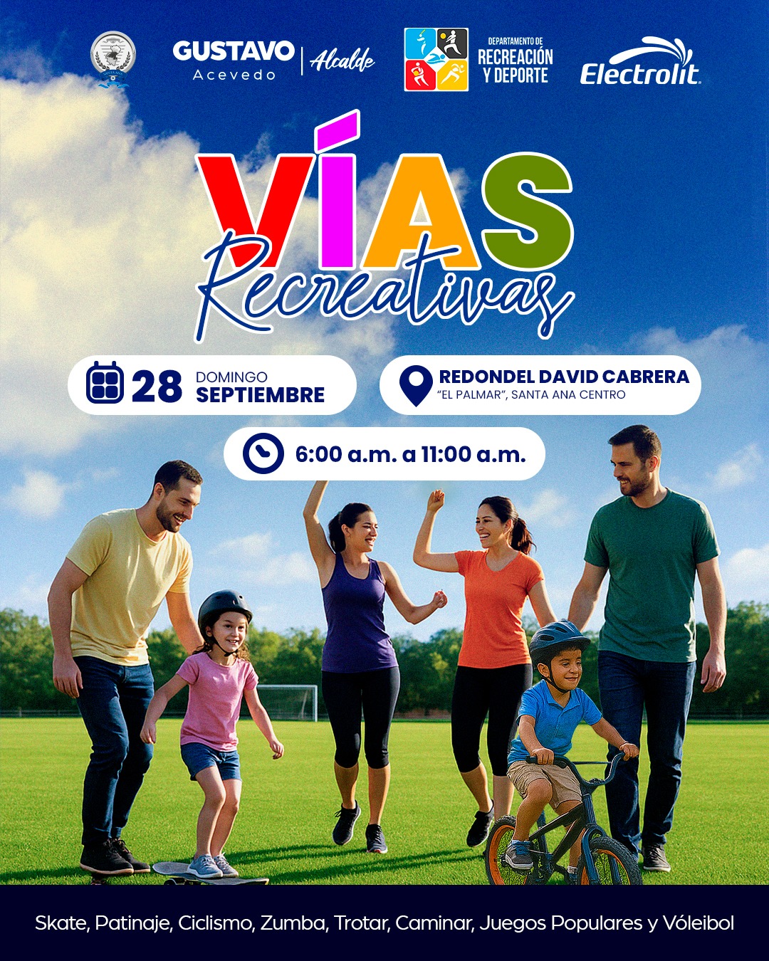 🎉 ¡Vías Recreativas en Santa Ana! 🚴‍♀️🛼🏃‍♂️
