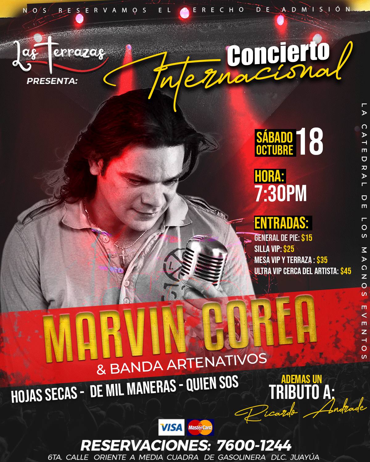 Concierto de Marvin Corea y su banda Banda Alternativos 