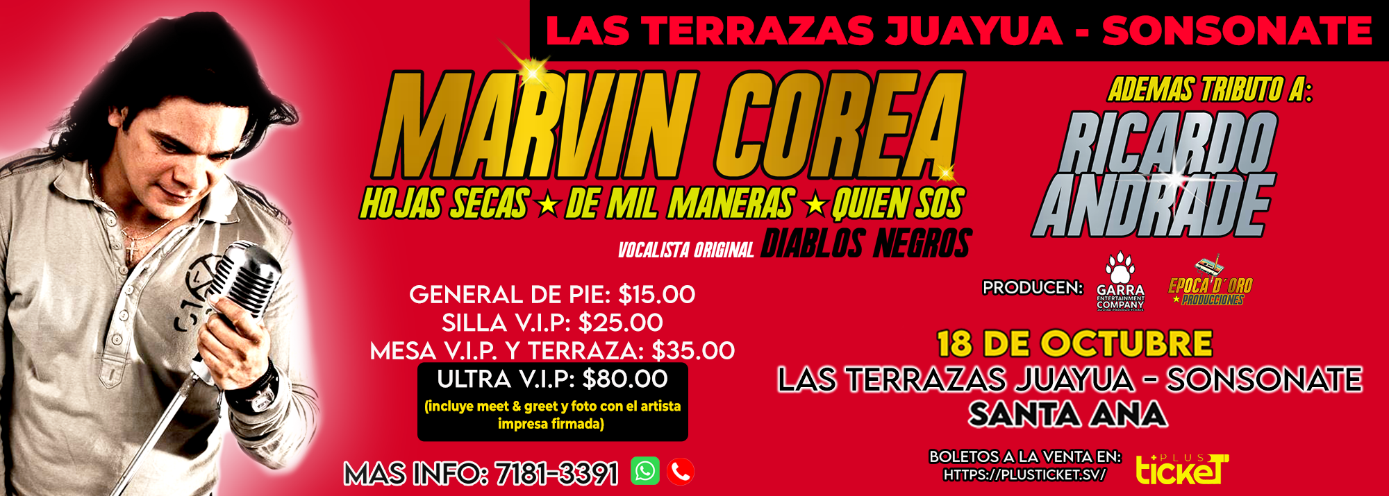 MARVIN COREA EX VOCALISTA DE DIABLOS NEGROS - LAS TERRAZAS JUAYUA 