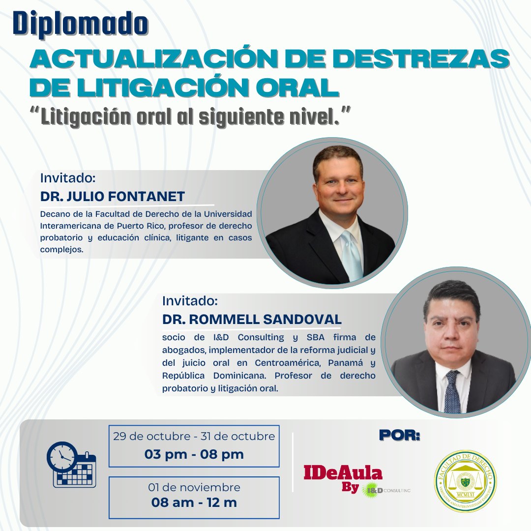 🎓 Diplomado: Actualización de Destrezas de Litigación Oral 