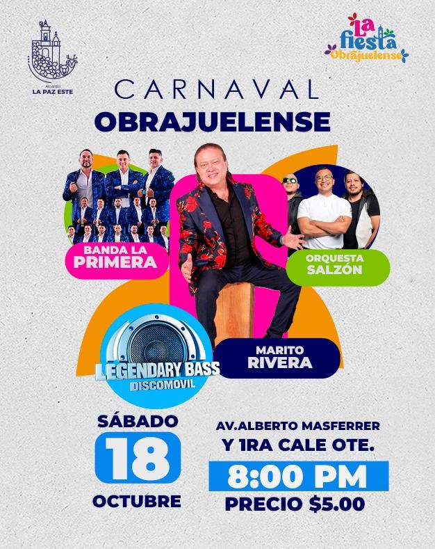 Carnaval Obrajuelense Con Marito Rivera, Orquesta Salzón y Banda La Primera