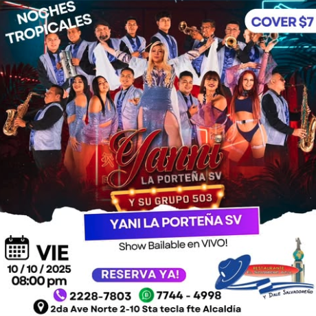 Noche Tropicales Con Yani La Porteña Sv