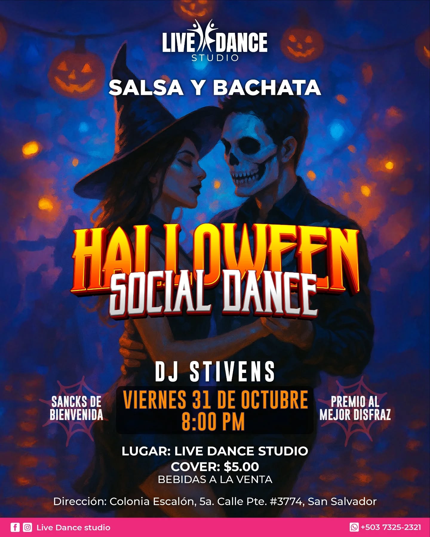 🎃 ¡Noche de Salsa y Bachata con Sabor a Halloween! 🕸️