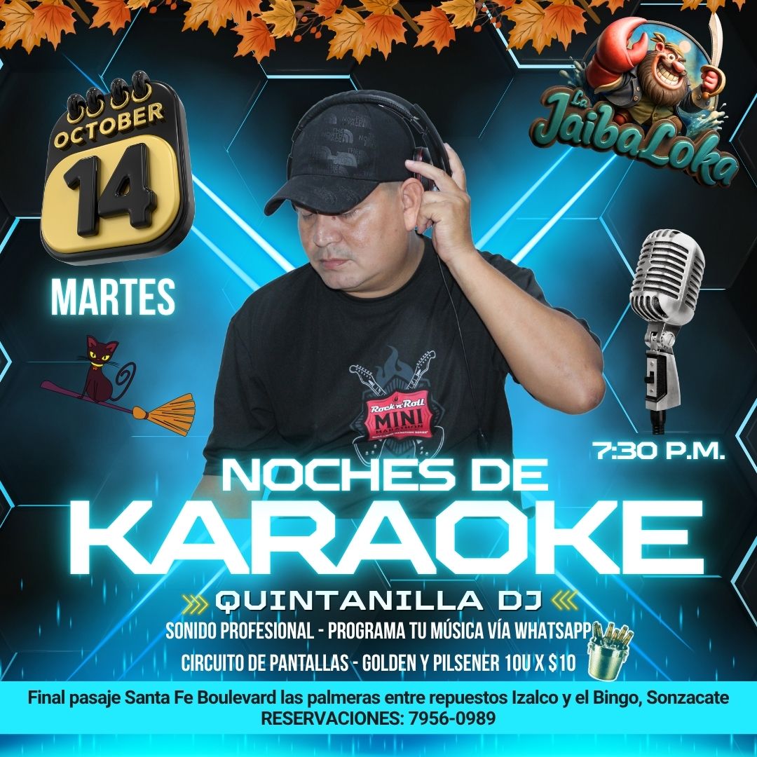 🎤✨ ¡Noches de Karaoke en Jaiba Loka! 🎶