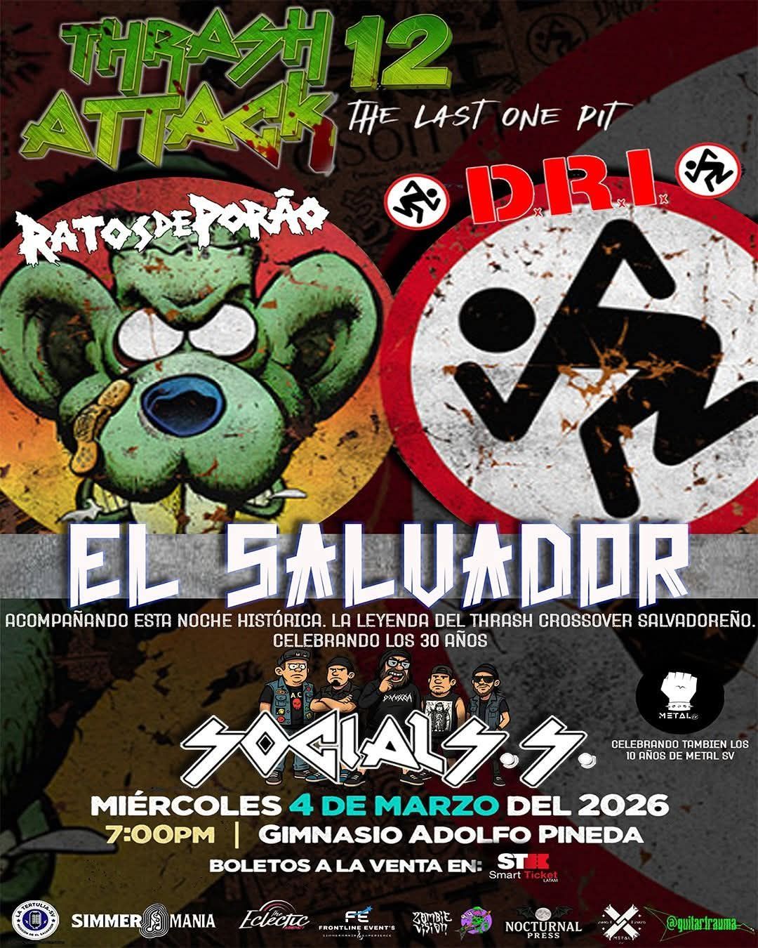 Concierto De Trash Attack - D.R.I En El Salvador 2026