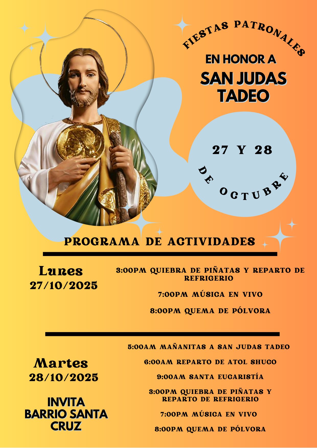Fiestas Patronales en honor a San Judas Tadeo 2025.