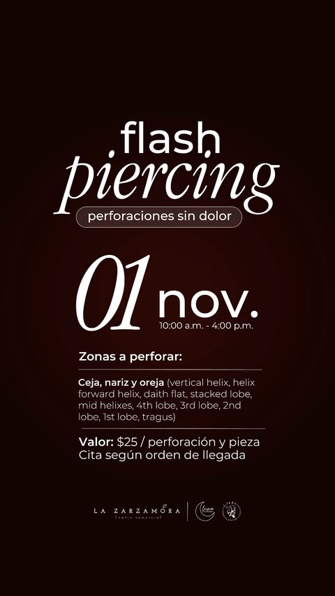 🔮 FLASH PIERCING en La Zarzamora 🔮