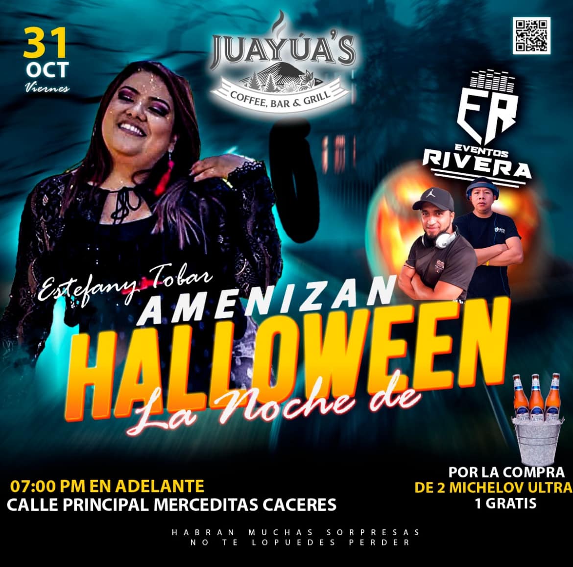 Gran noche de Hallowen en Restaurante Juayúa’s Coffee Bar & Gril