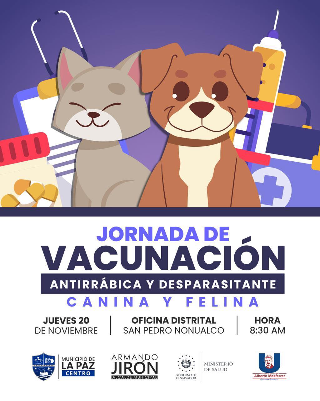 Jornada de Vacunación Antirrábica y Desparasitante Canina y Felina