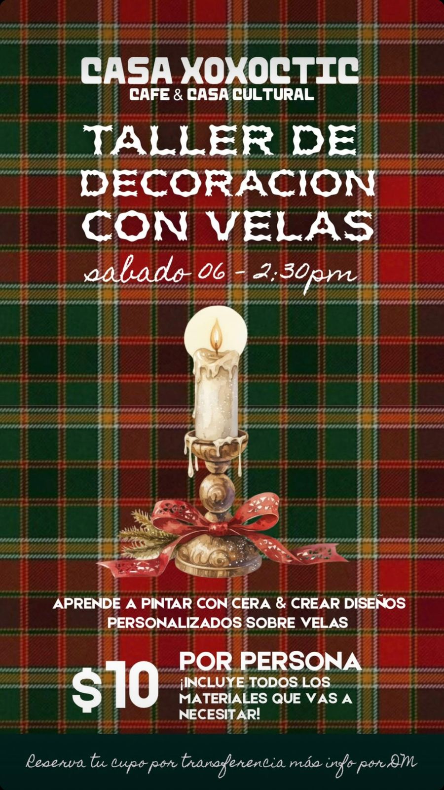 TALLER DE DECORACION CON VELAS