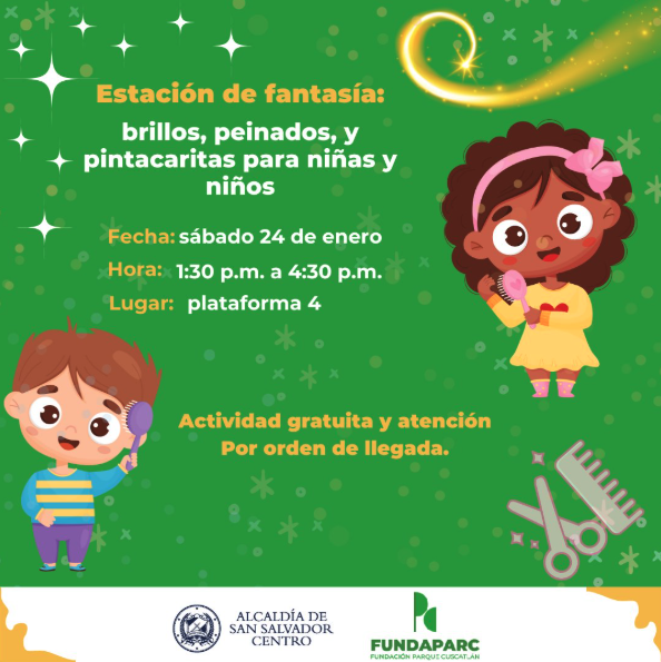 Estación de fantasía: brillos, peinados, y pintacaritas para niñas y niños