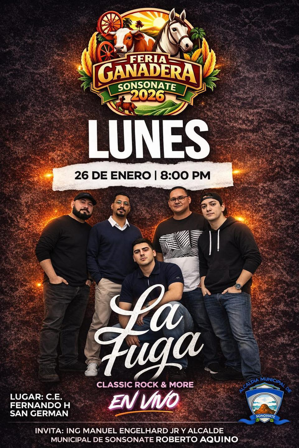 🎸 ¡Noche de Rock en la Feria Ganadera Sonsonate 2026! 🎉