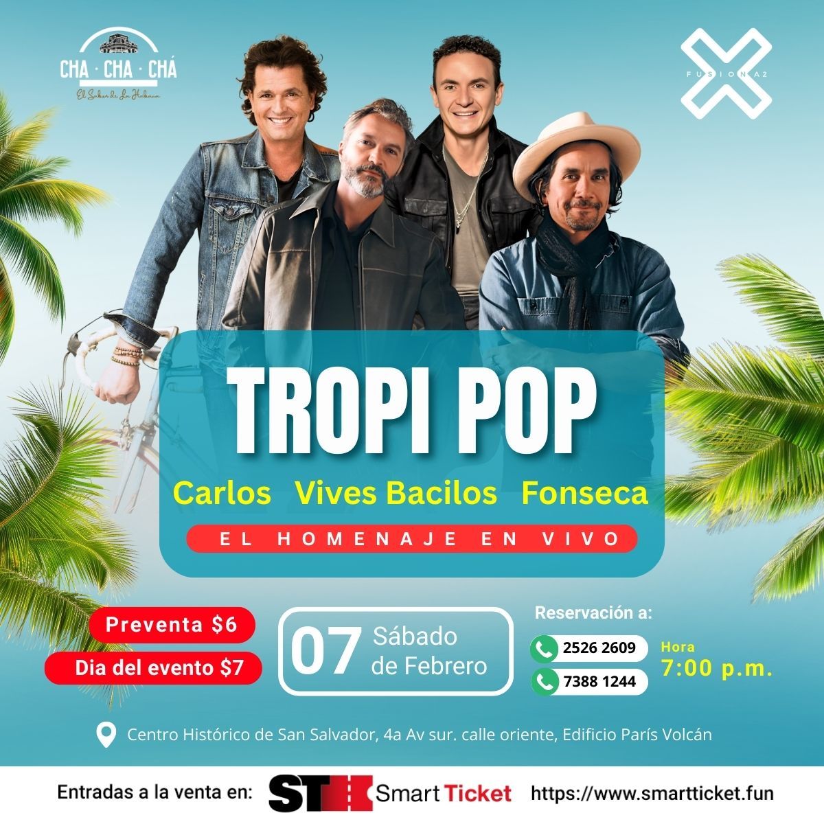 Tributo en vivo a Carlos Vives, Bacilos y Fonseca  